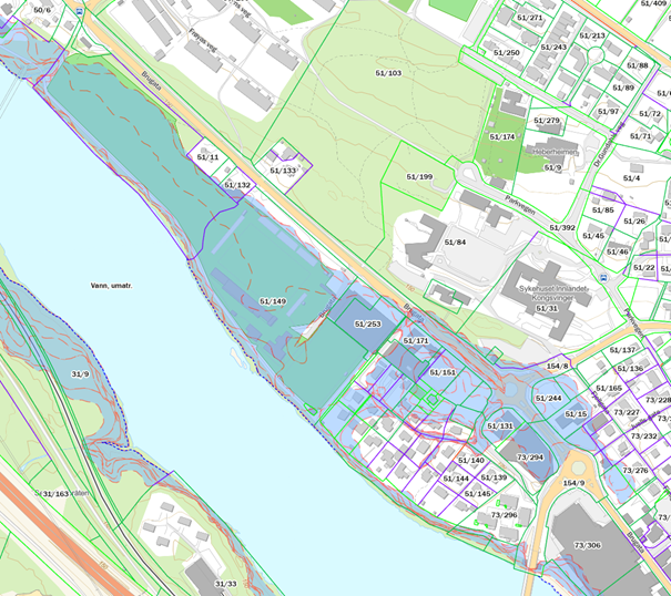 Kart over 200 års flom